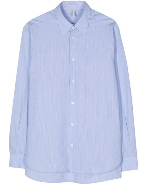 sunflower Blue Striped Cotton Poplin Shirt for men