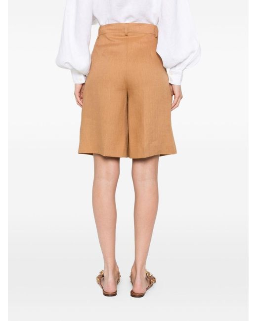 ACTUALEE Natural Linen Shorts