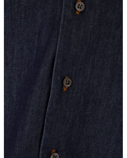 Dries Van Noten Blue Denim Shirt for men