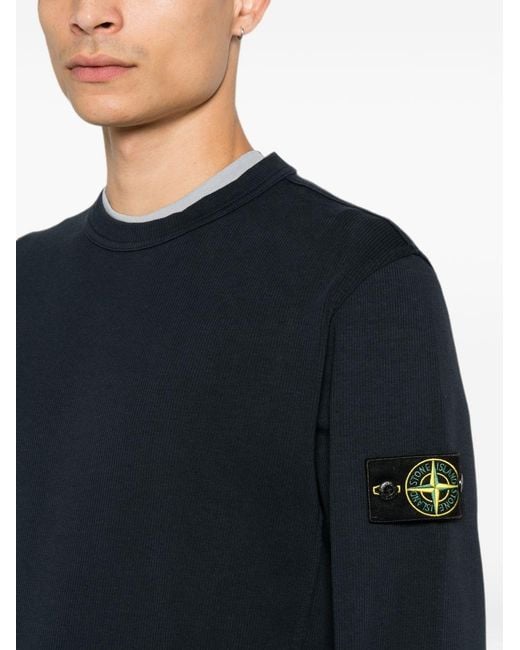 Stone Island Black Cotton Crewneck Sweatshirt for men