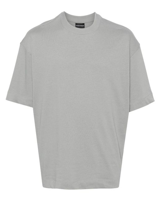 Emporio Armani Gray Logo Cotton T-Shirt for men