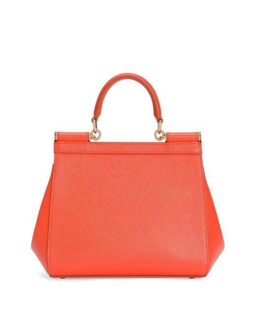 Dolce & Gabbana Red Sicily Medium Leather Handbag