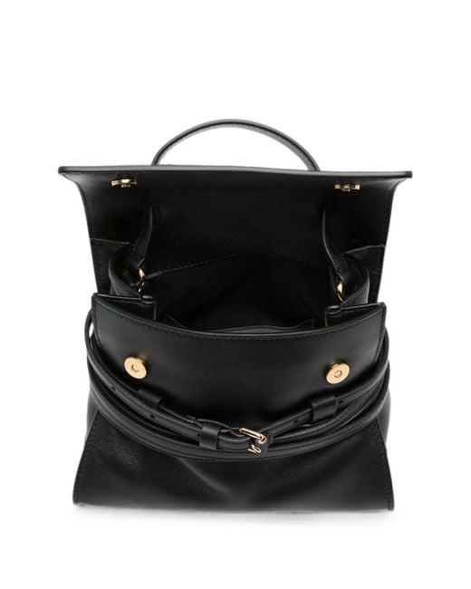 Moschino Black Tie Me Leather Handbag