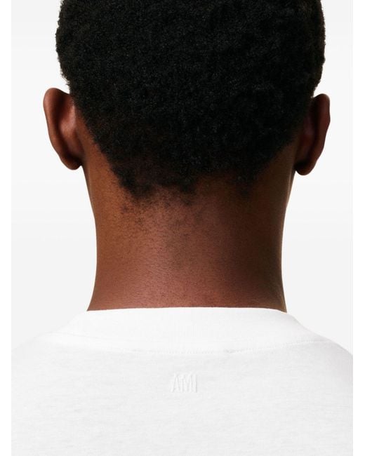 AMI White Ami De Coeur Cotton T-Shirt for men