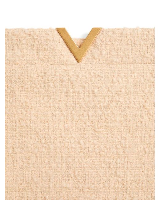 Valentino Natural Vlogo Signature Wool Skirt