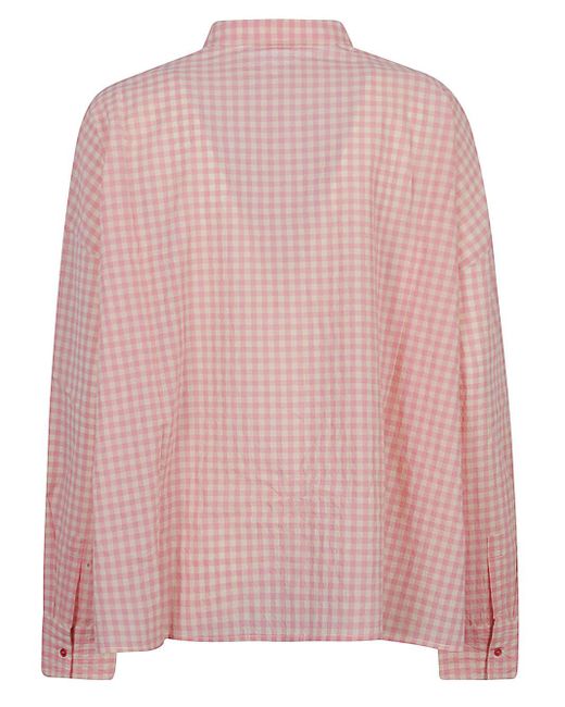 Apuntob Pink Vichy Print Cotton Shirt