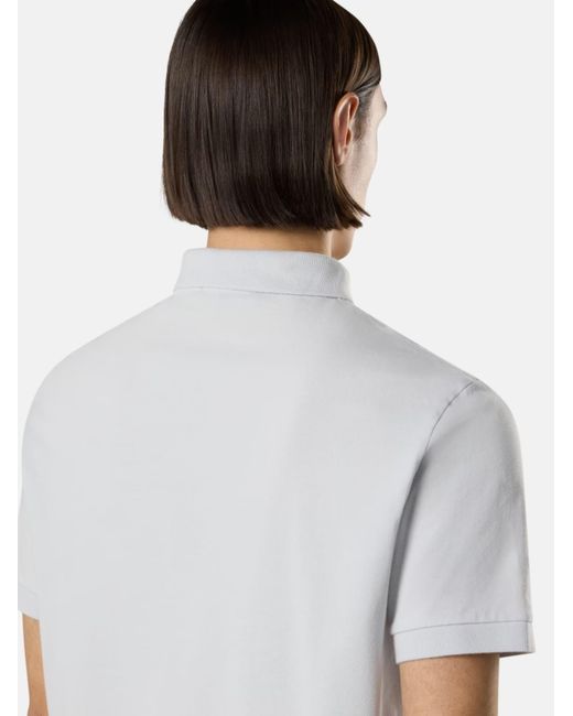 Stone Island White Logo Cotton Polo Shirt for men