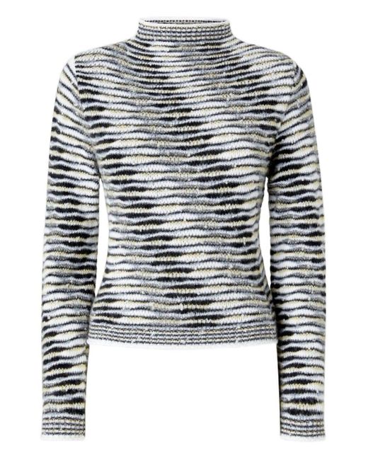 Missoni Gray Cotton Blend Striped Top