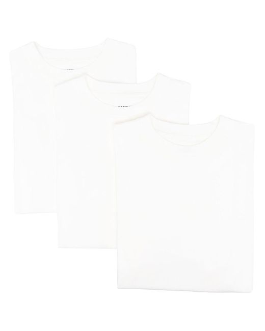 Jil Sander White Cotton Short Sleeve T-Shirt for men