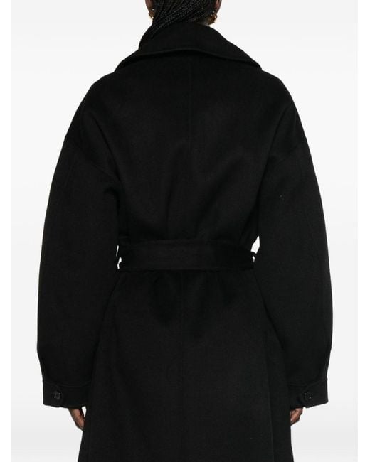 Frankie Shop Black Issen Wool Blend Long Coat