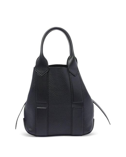 Hogan Black Small "Script Shopping" Bag