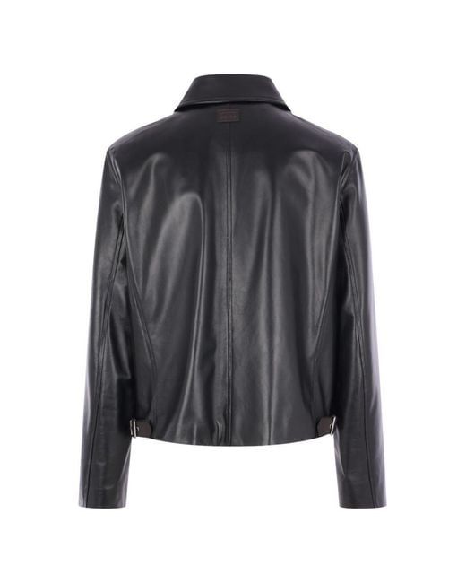 Loewe Black Leather Jacket for men