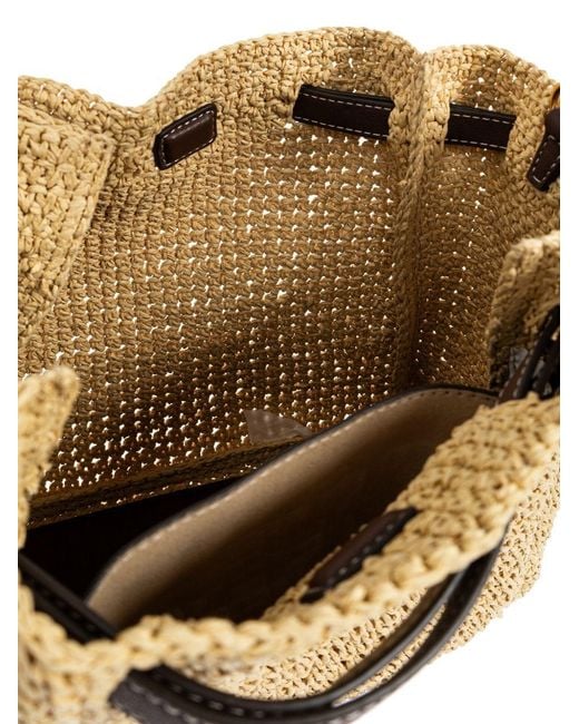 Tory Burch Metallic Romy Straw Bucket Bag