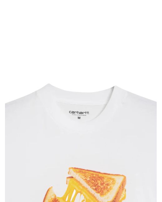 Carhartt White Printed Cotton T-Shirt for men