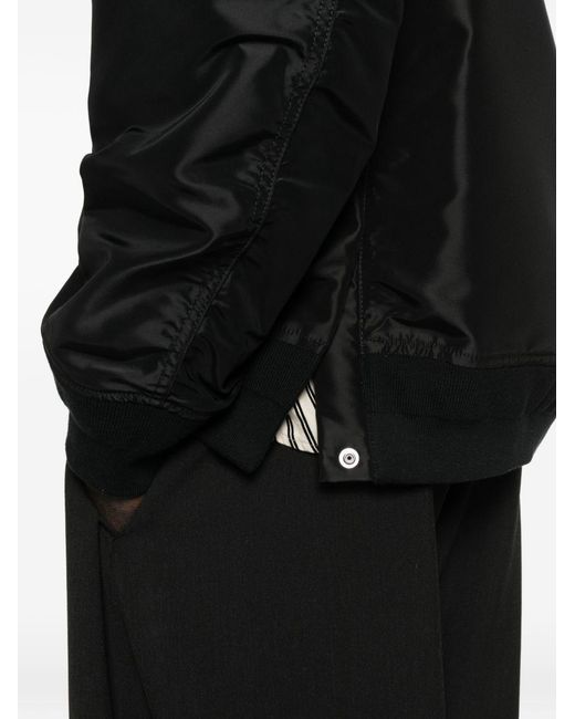 Sacai Black Nylon Bomber Jacket for men