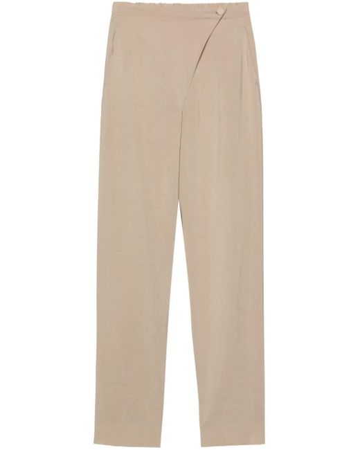 Emporio Armani Natural Overlapping-panel Tapered Trousers