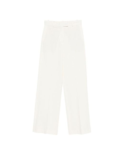 Circolo 1901 White Cotton Trousers