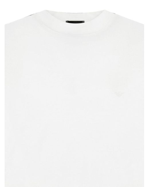 Emporio Armani White Logo Cotton T-Shirt for men