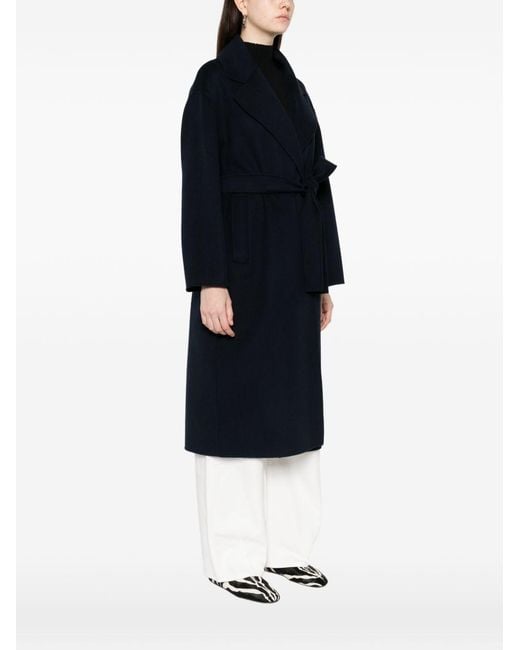 Max Mara Blue Wool Long Coat