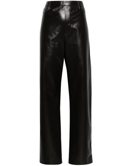 Bottega Veneta Black Leather Trousers