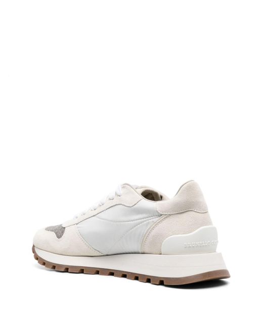 Sneakers con design color-block di Brunello Cucinelli in White