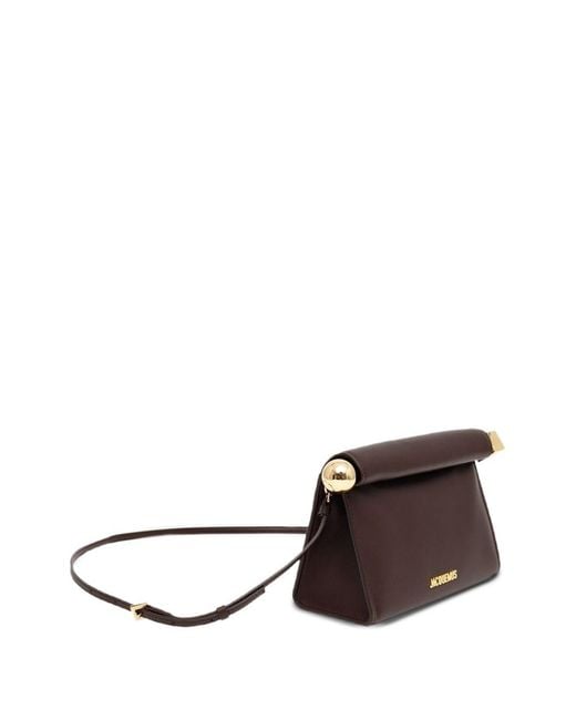 Jacquemus Brown Le Sac Rond Carre Leather Clutch