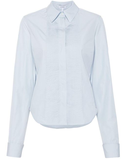 Loewe Blue Pleated Cotton Shirt