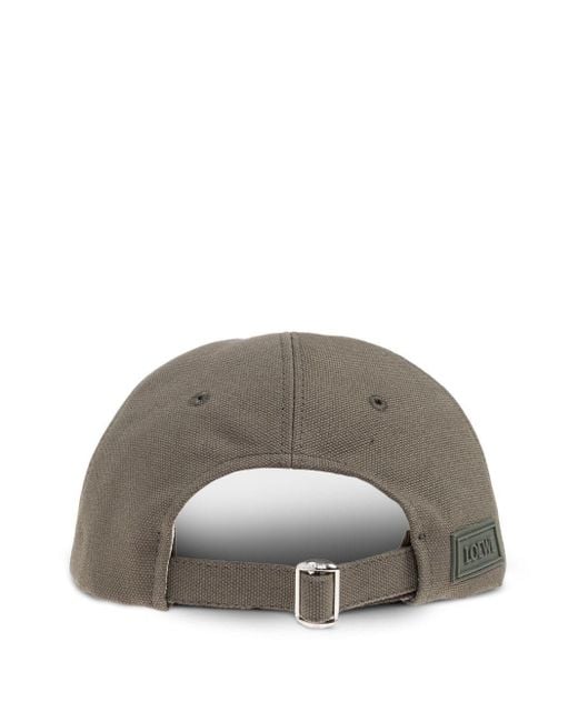 Loewe Gray Logo Cotton Baseball Cap for men