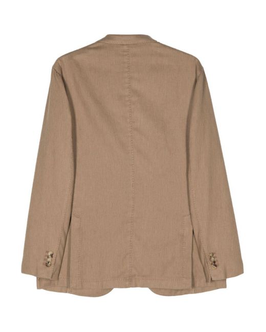 Boglioli Brown Cotton Blend Single-Breasted Jacket for men