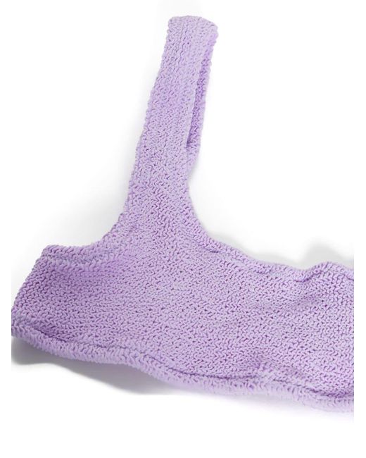 Mc2 Saint Barth Purple Naima Shirred Bikini Top