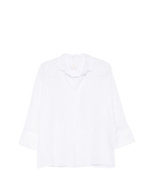 Trame Auree White Linen Blouse