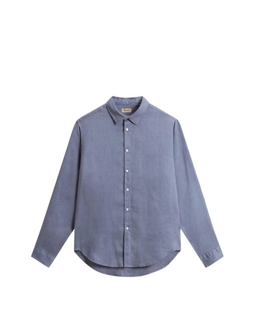 Woolrich Blue Cotton Shirt for men