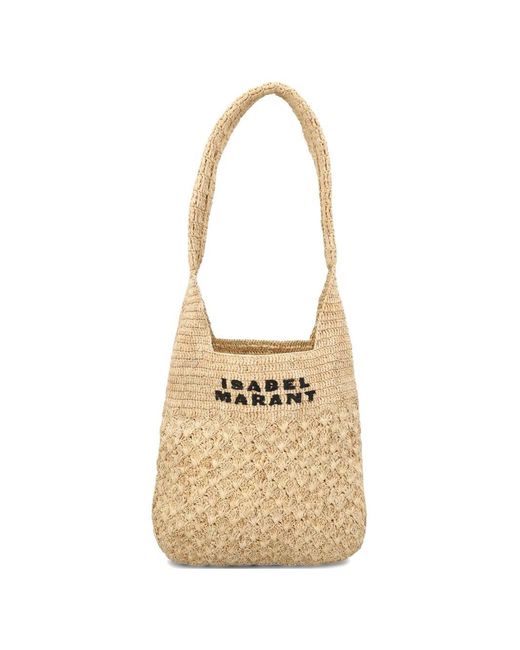 Isabel Marant White Praia Small Rafia Tote