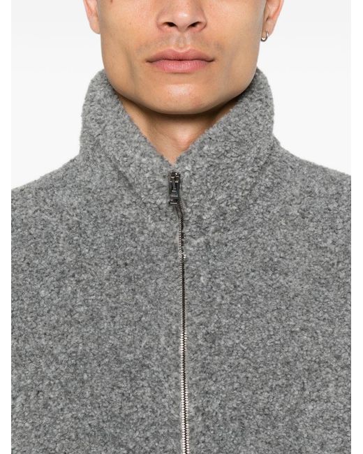 Herno Gray Flannel Zipped Vest for men