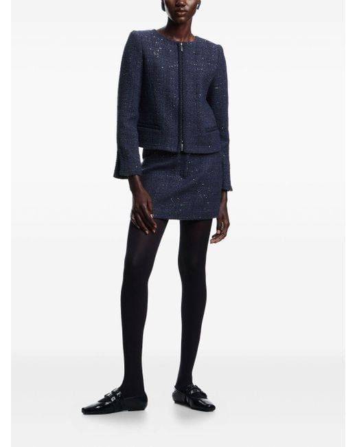 Emporio Armani Blue Wool Blend Blazer Jacket