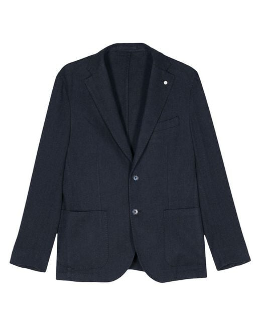 Luigi Bianchi Blue Jacket With Logo for men