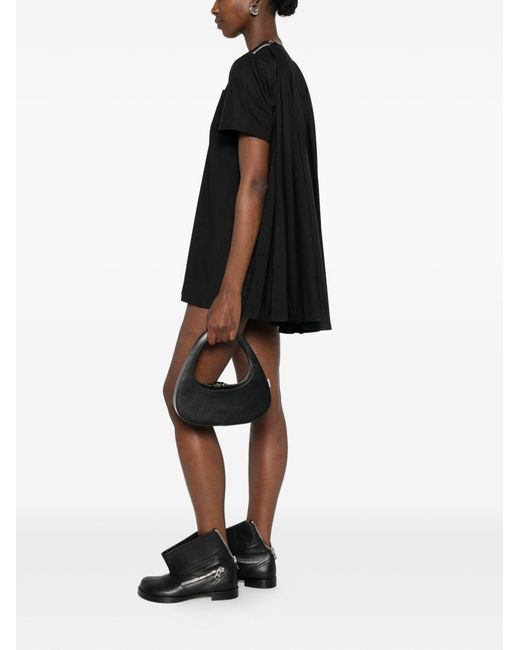 Sacai Black Cotton Mini Dress