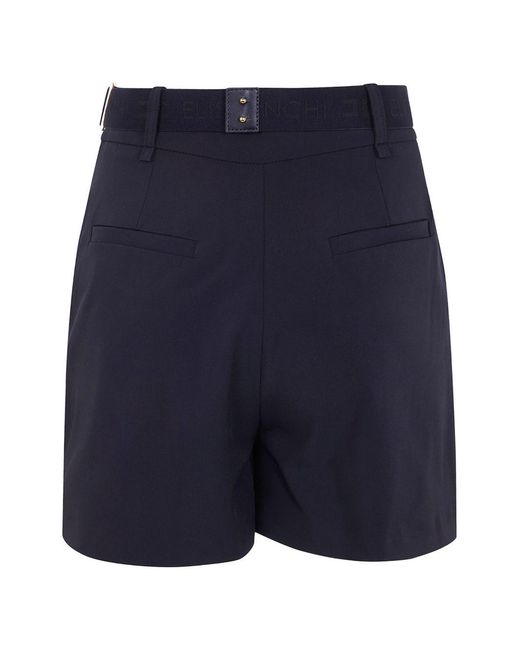 Elisabetta Franchi Blue Belted Shorts
