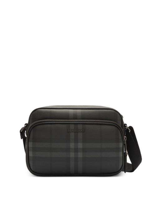 Burberry Black Check Crossbody Bag for men