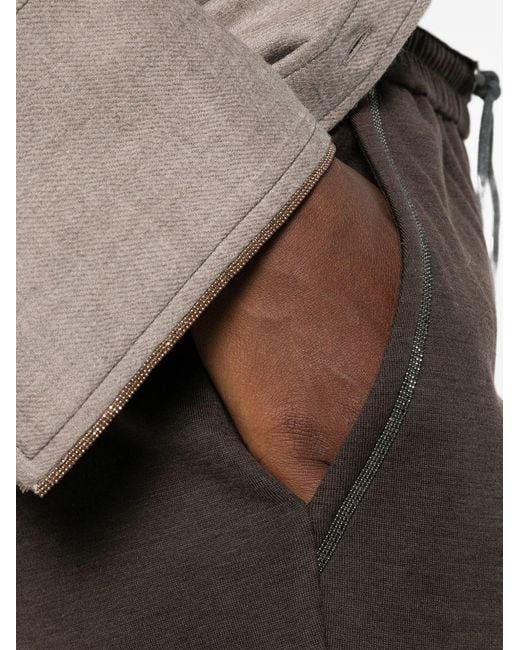 Brunello Cucinelli Gray Cotton And Silk Trousers