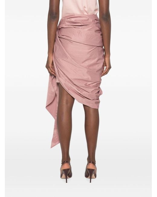 Chloé Pink Draped Silk Mini Skirt
