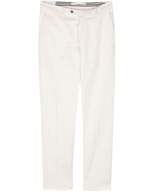 Luigi Bianchi White Cotton Chino Trousers for men