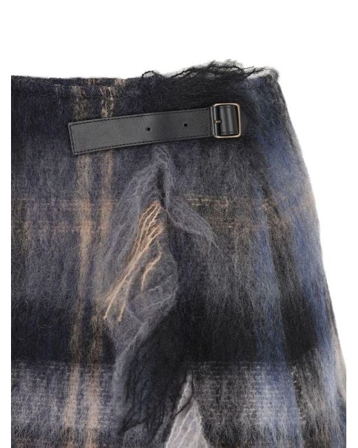 Loewe Gray Wool Blend Mini Skirt