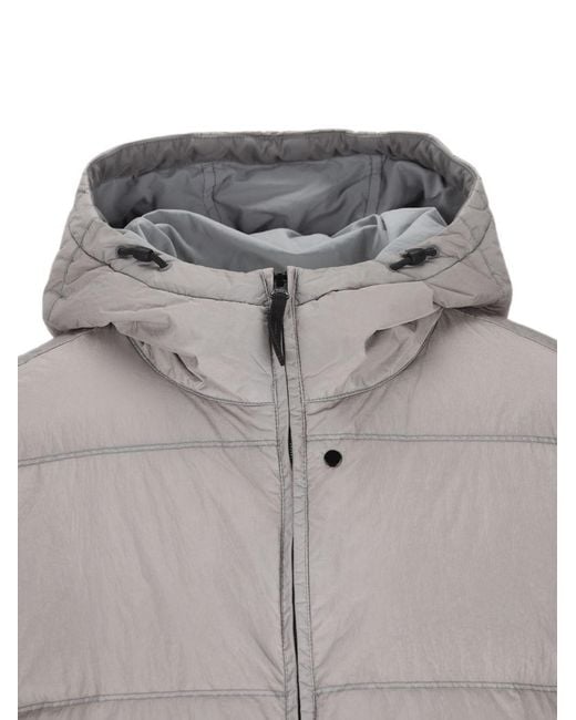 Stone Island Gray Logo Nylon Blouson Jacket for men
