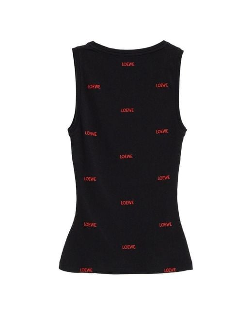 Loewe Black Logo Cotton Tank Top