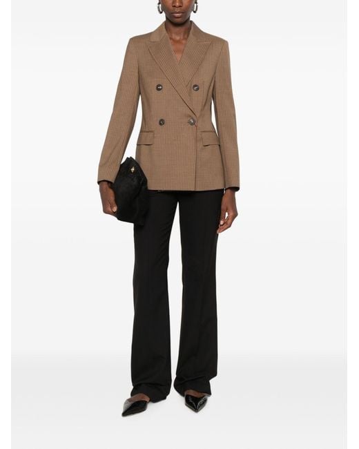 Max Mara Brown Wool Double-Breasted Jacket