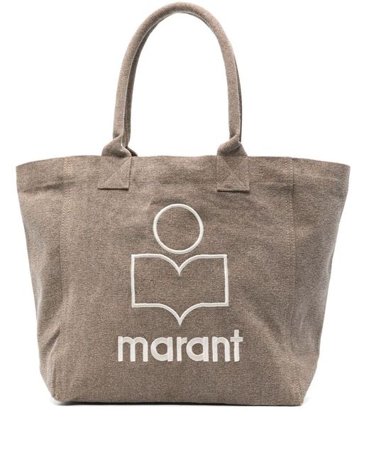 Isabel Marant Brown Yenky Small Cotton Tote Bag