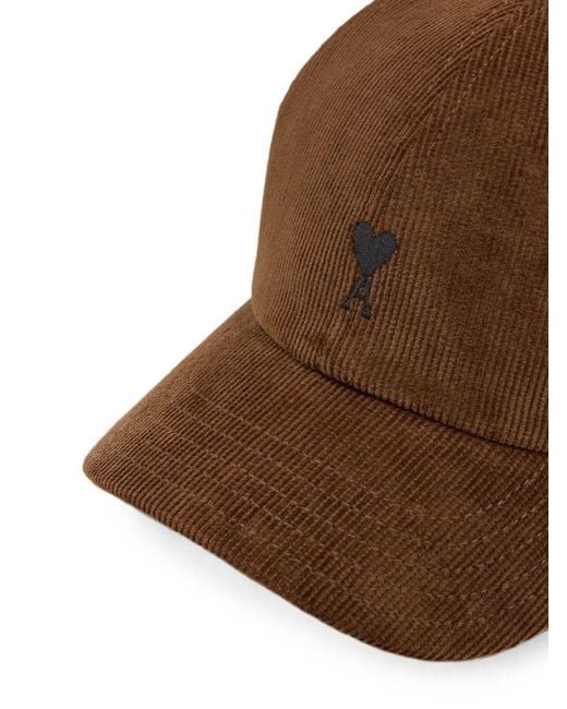 AMI Brown Velvet Baseball Cap for men