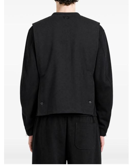 Y-3 Black Sport Uniform Collarless Jacket for men