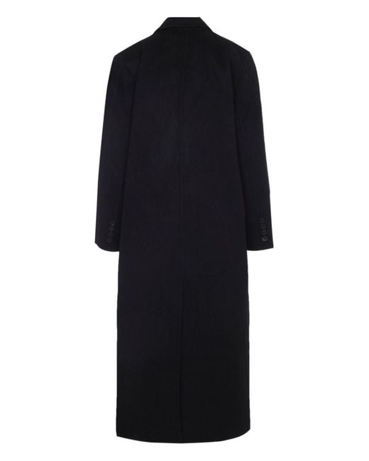 Frankie Shop Black Gaia Wool Double-Breasted Coat
